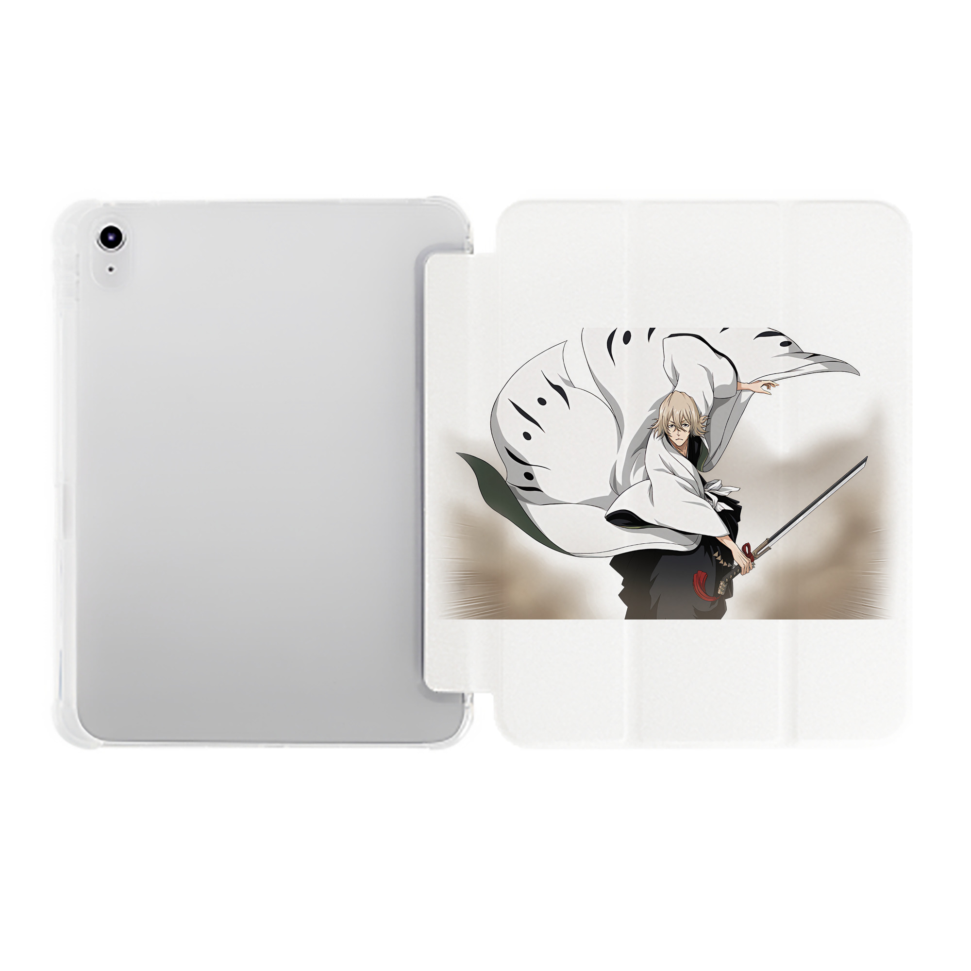 （画像用） "ブリーチ 浦原 喜助（うらはら きすけ） BLEACH Urahara Kisuke " IPad ケース ペン収納付き 三つ折りスタンド PUレザー×シリコン 対応機種9.5/10.5/10.9インチ